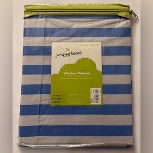 Jumping Beans Blue and Gray Window Valance, 62” x 15”